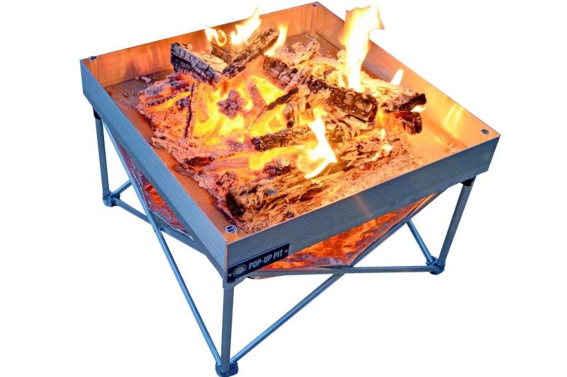 Fireside Outdoor 24 in. x 24 in. Portable Fire Pit and Quad-Fold Grill Combo Kit