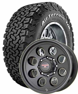 BF Goodrich - 37x12.50R17 BFG A/T KO2 on Tracker II Black Wheels