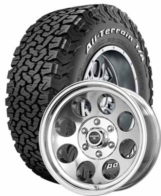 BF Goodrich - 35X12.5R18 BFG A/T KO2 on Tracker II Polished Wheels