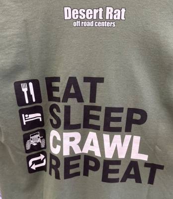 Desert Rat Logo Items - Desert Rat Eat Sleep Crawl T-Shirt - X-Large