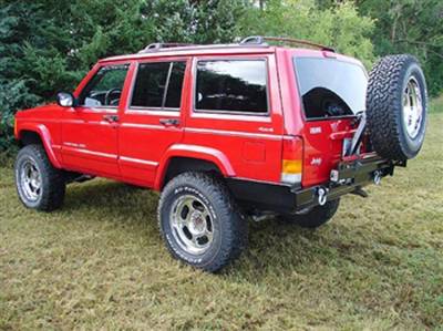 Rock Hard 4X4 - Rock Hard 4x4 Patriot Series Rear Bumper w/ Tire Carrier - Jeep Cherokee XJ