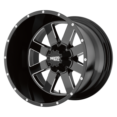 MOTO METAL - 17 x 10 MM MO962 GLOSS BLACK MILLED - 8X6.5