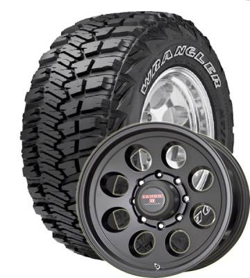 Goodyear - 285/70R17 Goodyear MT/R on DR Tracker II Black Wheels