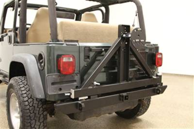 Rock Hard 4X4 - Rock Hard 4x4 Patriot Series Rear Bumper with Tire Carrier - Jeep CJ