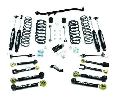 Tera-Flex Suspension - TeraFlex  TJ 4" Lift Kit w/ 8 FlexArms, Trackbar & 9550 Shocks