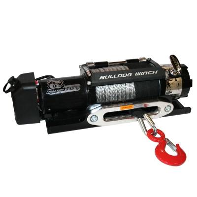 Bulldog Winch - 12000lb Trailer Winch, Synthetic Rope, Hawse Fairlead