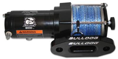 Bulldog Winch - 3000lb ATV Winch w/Syn Rope, Mini-Rocker Switch, Mount Channel, Aluminum Hawse Fairlead