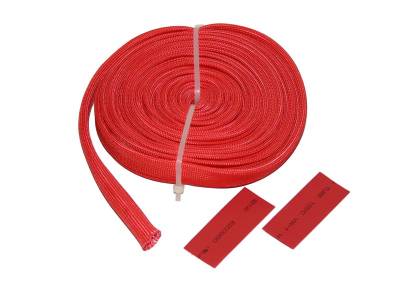 Bulldog Winch - Wire Sheathing, high heat fiberglass 10mm x 25ft (3/8") red