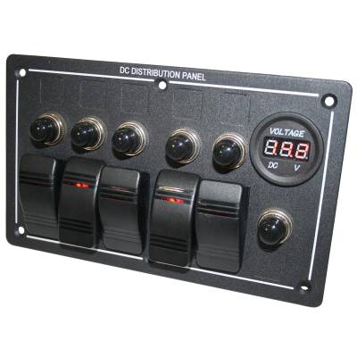 Bulldog Winch - 5-Switch Voltmeter Panel w/Breakers