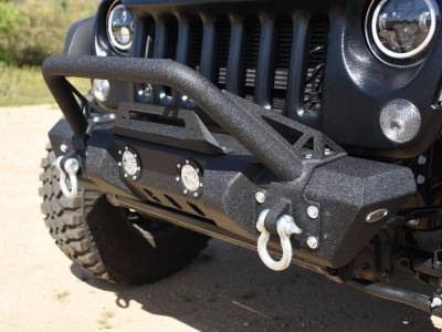 DV8 Offroad - Steel Mid Front Bumper 11 w/ LED Lights for 07-17 Jeep Wrangler