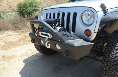 DV8 Offroad - Steel Stubby Front Bumper 13 w/ Fog Lights for 07-17 Jeep Wranglers