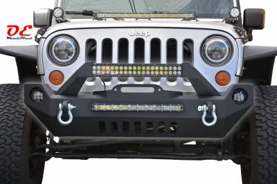 DV8 Offroad - Steel Mid Front Bumper 17 w/ Fog Lights for 07-17 Jeep Wrangler