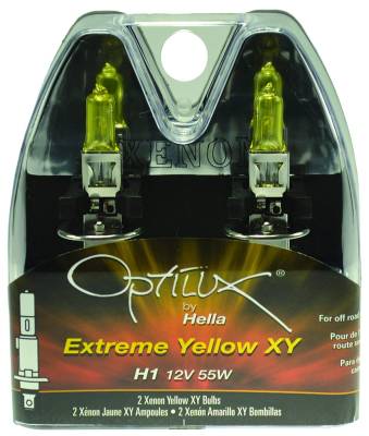 Hella - Hella H1 Yellow Halogen Bulb - 55 Watt Pair  -  H1YL