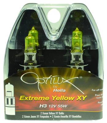 Hella - Hella H3 Yellow Halogen Bulb - 55 Watt Pair  -  H3YL