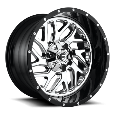 Fuel Wheel - 20 x 10  FUEL 2PC TRITON CHROME PLATED GLOSS BLACK LIP - 8X180 - 4.75 BS