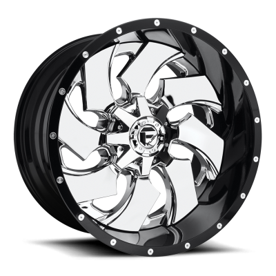 Fuel Wheel - 20 x 10  FUEL 2PC CLEAVER CHROME PLATED GLOSS BLACK LIP - 8X170 - 4.75 BS