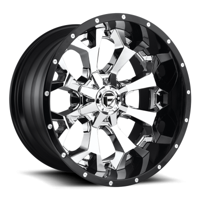 Fuel Wheel - 20 x 10  FUEL 2PC ASSAULT CHROME PLATED GLOSS BLACK LIP - 8X170 - 4.79 BS