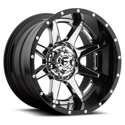 Fuel Wheel - 20 x 10  FUEL 2PC RAMPAGE CHROME PLATED GLOSS BLACK LIP - 8X170 - 4.75 BS