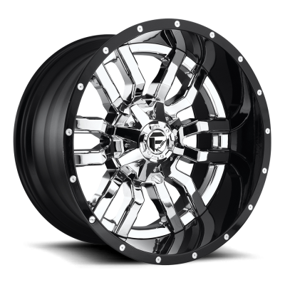 Fuel Wheel - 22 x 10  FUEL 2PC SLEDGE CHROME PLATED GLOSS BLACK LIP - 8X170 - 4.99 BS