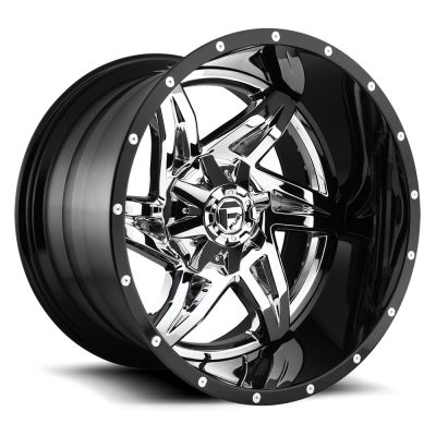 Fuel Wheel - 22 x 12  FUEL 2PC ROCKER CHROME PLATED GLOSS BLACK LIP - 8X6.5 - 4.77 BS