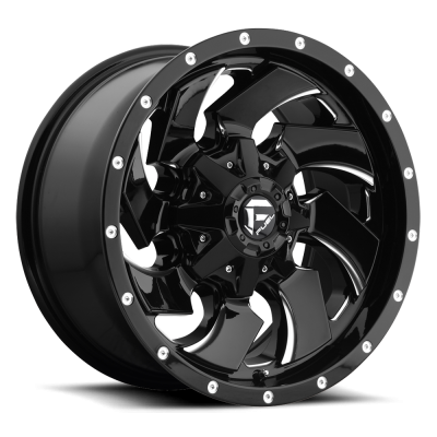 Fuel Wheel - 20 x 12  FUEL 1PC CLEAVER GLOSS BLACK MILLED - 5X5.5/150 - 4.77 BS