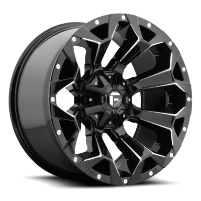 Fuel Wheel - 20 x 10  FUEL 1PC ASSAULT GLOSS BLACK MILLED - 5X5.5/150 - 4.79 BS