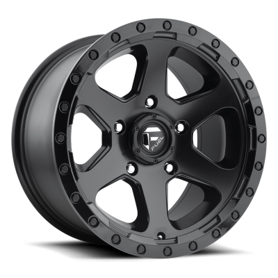 Fuel Wheel - 16 x 8  FUEL 1PC RIPPER MATTE BLACK GLOSS BLACK LIP - 6X5.5 - 4.54 BS