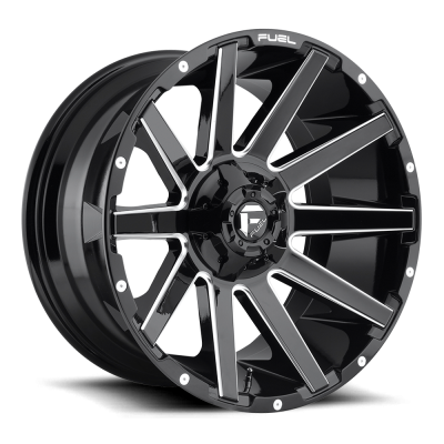 Fuel Wheel - 18 x 9  FUEL 1PC CONTRA GLOSS BLACK MILLED - 5X4.5/5.0 - 4.53 BS