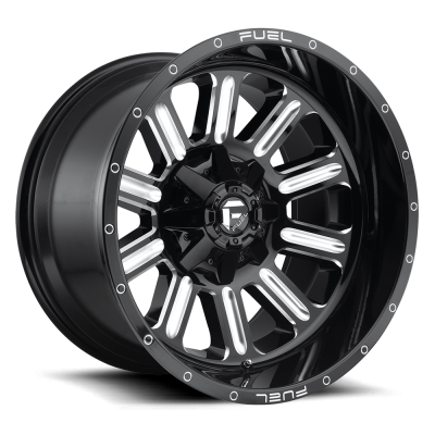 Fuel Wheel - 15 x 8  FUEL 1PC HARDLINE GLOSS BLACK MILLED - 5X4.5/4.75 - 3.79 BS