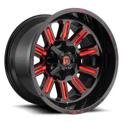 Fuel Wheel - 15 x 8  FUEL 1PC HARDLINE GLOSS BLACK RED TINTED CLEAR - 5X4.5/4.75 - 3.79 BS