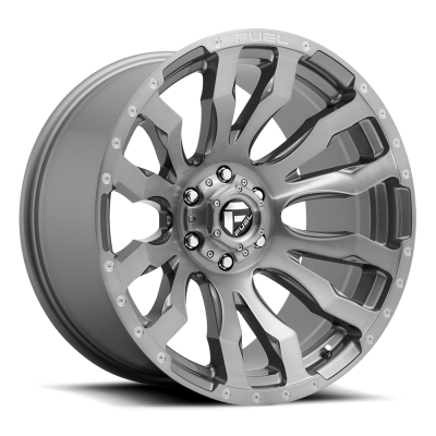 Fuel Wheel - 18 x 9  FUEL 1PC BLITZ PLATINUM BRUSHED GUN METAL TINTED CLEAR - 6X5.5 - 5.04 BS