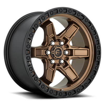 Fuel Wheel - 17 x 9  FUEL 1PC KICKER MATTE BRONZE BLACK BEAD RING - 6X5.5 - 4.53 BS