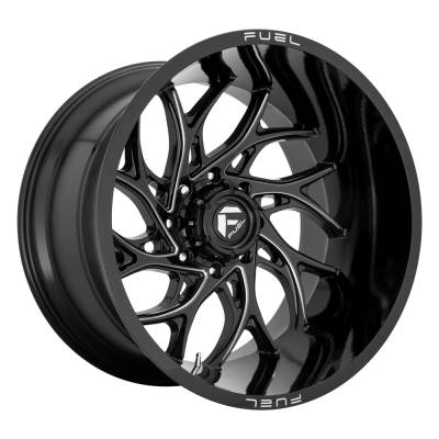 Fuel Wheel - 22 x 12  FUEL 1PC RUNNER GLOSS BLACK MILLED - 8X170 - 4.77 BS