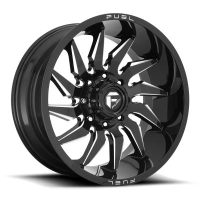 Fuel Wheel - 22 x 10  FUEL 1PC SABER GLOSS BLACK MILLED - 8X170 - 4.79 BS