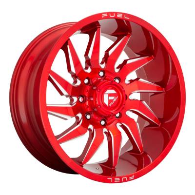 Fuel Wheel - 22 x 10  FUEL 1PC SABER CANDY RED MILLED - 8X170 - 4.79 BS