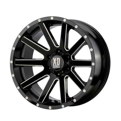 XD SERIES WHEELS - 20 x 10 XD  HEIST GLOSS BLACK MILLED - 5X5.5 - 4.56" BS