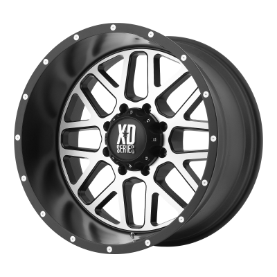 XD SERIES WHEELS - 20 x 10 XD  GRENADE SATIN BLACK W/ MACHINED FACE - 5X5.0 - 4.56" BS