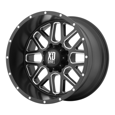 XD SERIES WHEELS - 20 x 10 XD  GRENADE SATIN BLACK MILLED - 5X5.0 - 4.56" BS