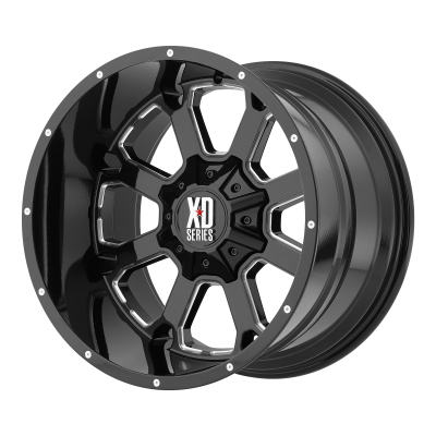 XD SERIES WHEELS - 20 x 12 XD  BUCK 25 GLOSS BLACK MILLED - 5X5.0/5.5 - 4.77" BS