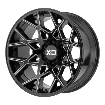 XD SERIES WHEELS - 20 x 10 XD  CHOPSTIX GLOSS BLACK MILLED - 5X5.0 - 4.56" BS