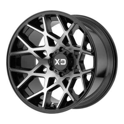 XD SERIES WHEELS - 20 x 10 XD  CHOPSTIX GLOSS BLACK MACHINED - 5X5.0 - 4.56" BS