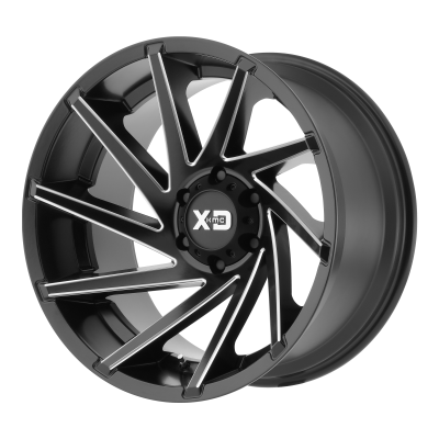 XD SERIES WHEELS - 20 x 10 XD  CYCLONE SATIN BLACK MILLED - 8X170 - 4.79" BS