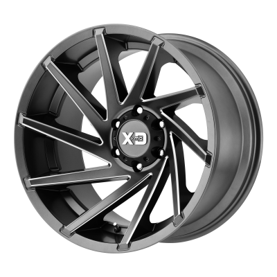 XD SERIES WHEELS - 20 x 9 XD  CYCLONE SATIN GRAY MILLED - 8X180 - 5" BS