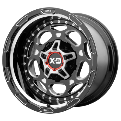 XD SERIES WHEELS - 20 x 10 XD  DEMODOG GLOSS BLACK MILLED - BLANK - 4.79" BS