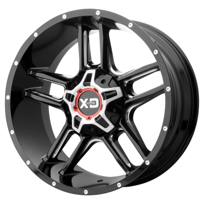 XD SERIES WHEELS - 20 x 12 XD  CLAMP GLOSS BLACK MILLED - 5X5.5/150 - 4.77" BS