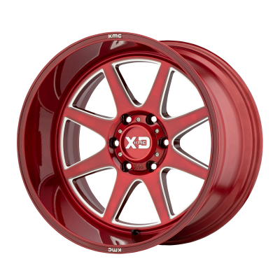 XD SERIES WHEELS - 20 x 12 XD  PIKE BRUSHED RED W/ MILLED ACCENTS - 5X5.0 - 4.77" BS