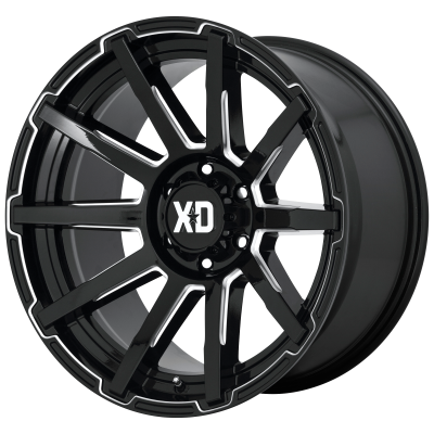 XD SERIES WHEELS - 22 x 10 XD  OUTBREAK GLOSS BLACK MILLED - 8X180 - 5.97" BS