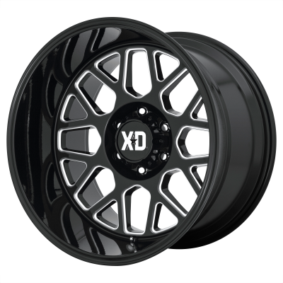 XD SERIES WHEELS - 20 x 10 XD  GRENADE 2 GLOSS BLACK MILLED - 5X5.0 - 4.79" BS