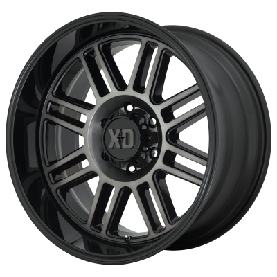 XD SERIES WHEELS - 22 x 10 XD  CAGE GLOSS BLACK W/ GRAY TINT - 5X5.0 - 4.79" BS