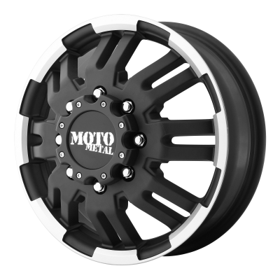 MOTO METAL - 16 x 6 MM MO963 DUALLY MATTE BLACK MACHINED DUALLY - FRONT - 8X6.5